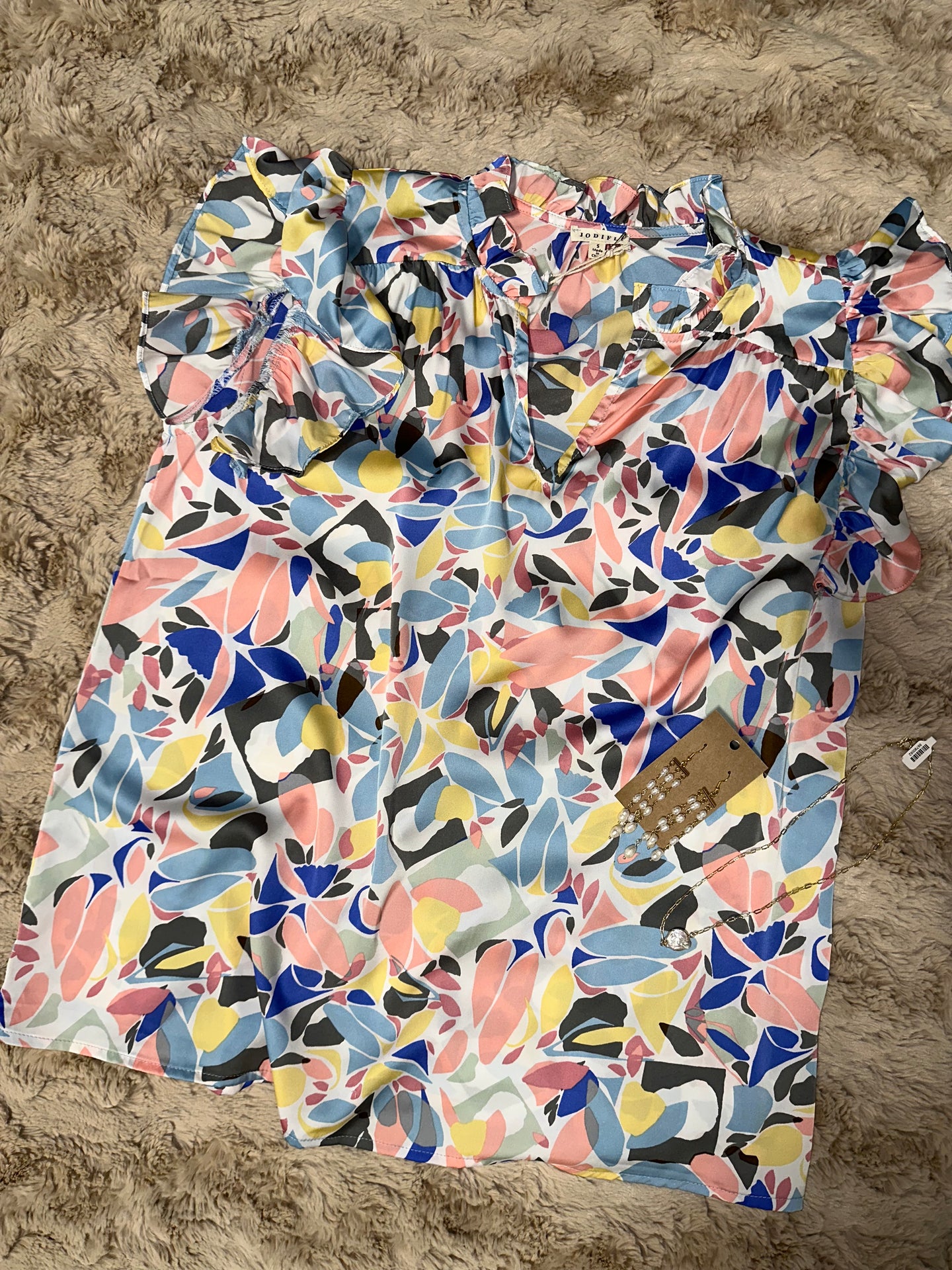 Ivory & Pastel Printed Top