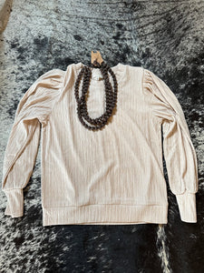 Long Sleeve Crepe Top