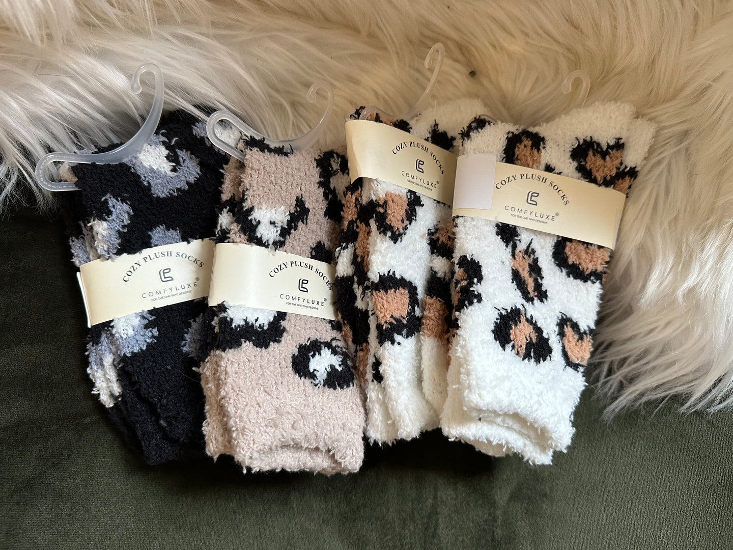 Cozy Plush Leopard Socks