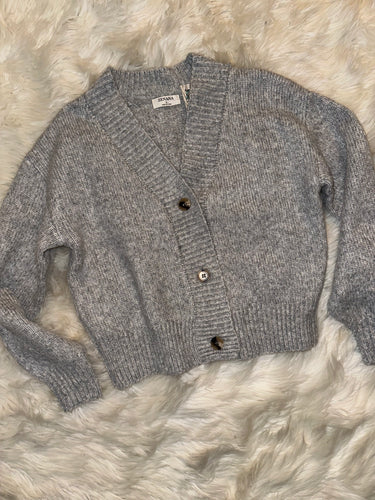 Cropped Button-Up Cardigan