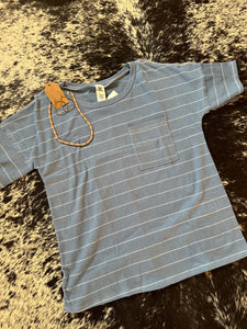 Denim Striped Pocket Tee