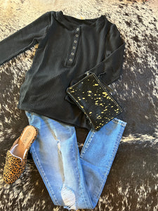Textured Long Sleeve Top