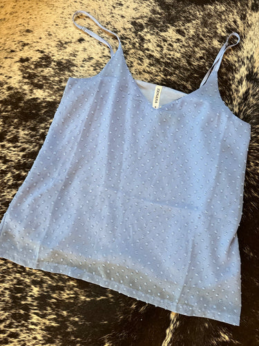 Swiss Dot Blue Tank