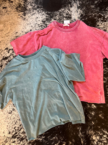 Relaxed Fit Acid Wash Tee