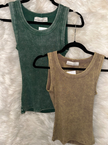 Ribbed Scoop Neck Tank