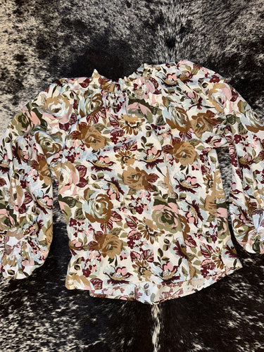 Olive Floral Blouse
