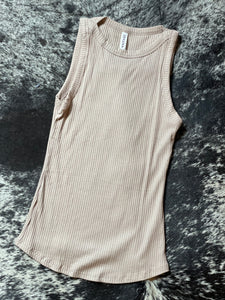 Ribbed Crew Neck Tank