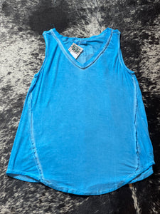 V-Neck Tank with Hi-Low Hem