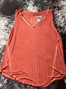 V-Neck Tank with Hi-Low Hem