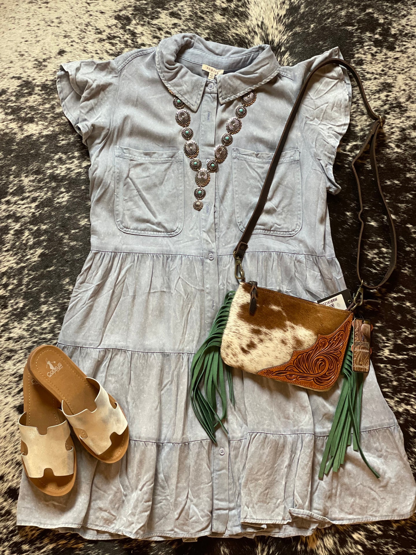 Denim Tiered Dress