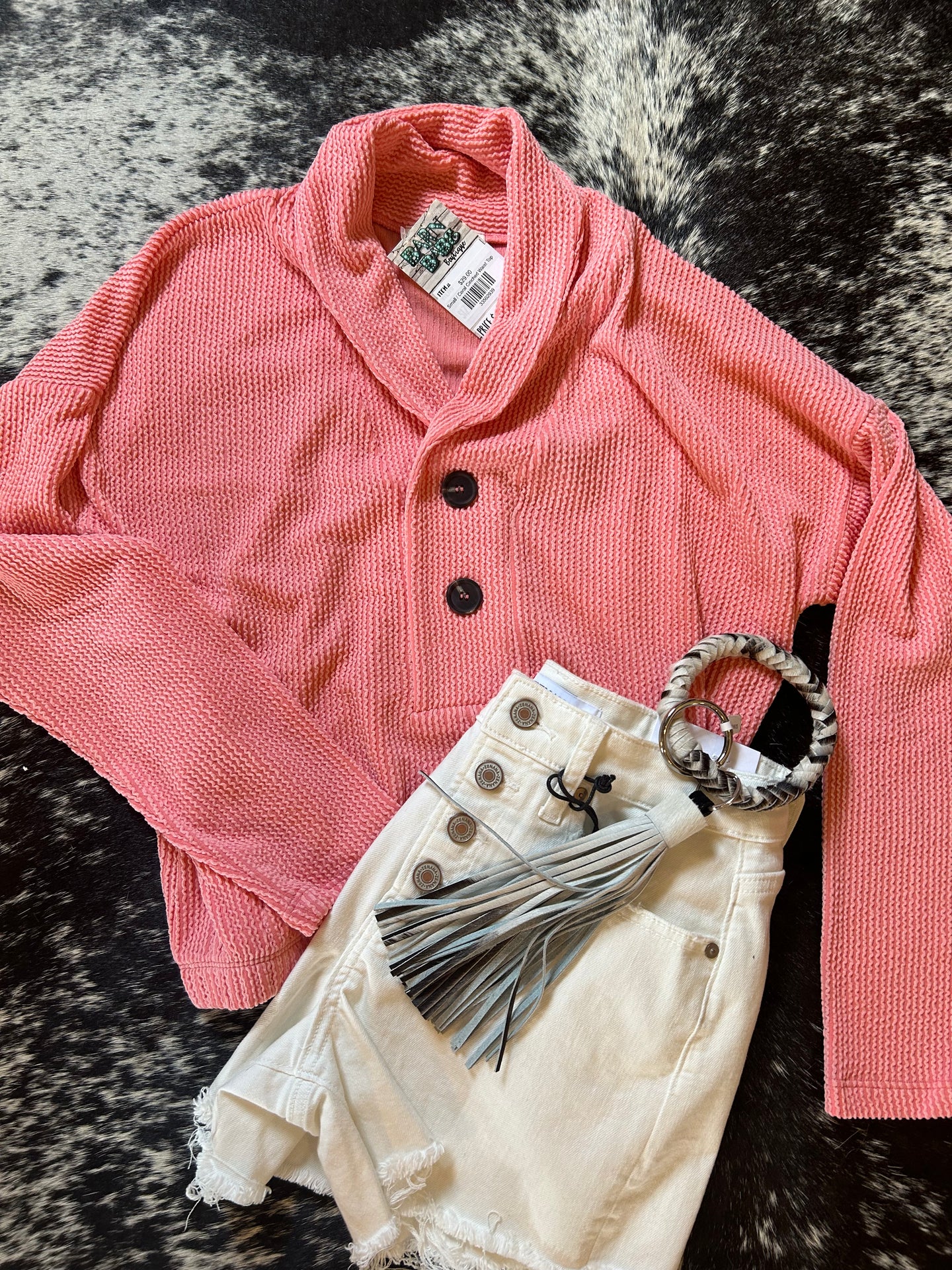 Coral Cinched Waist Top