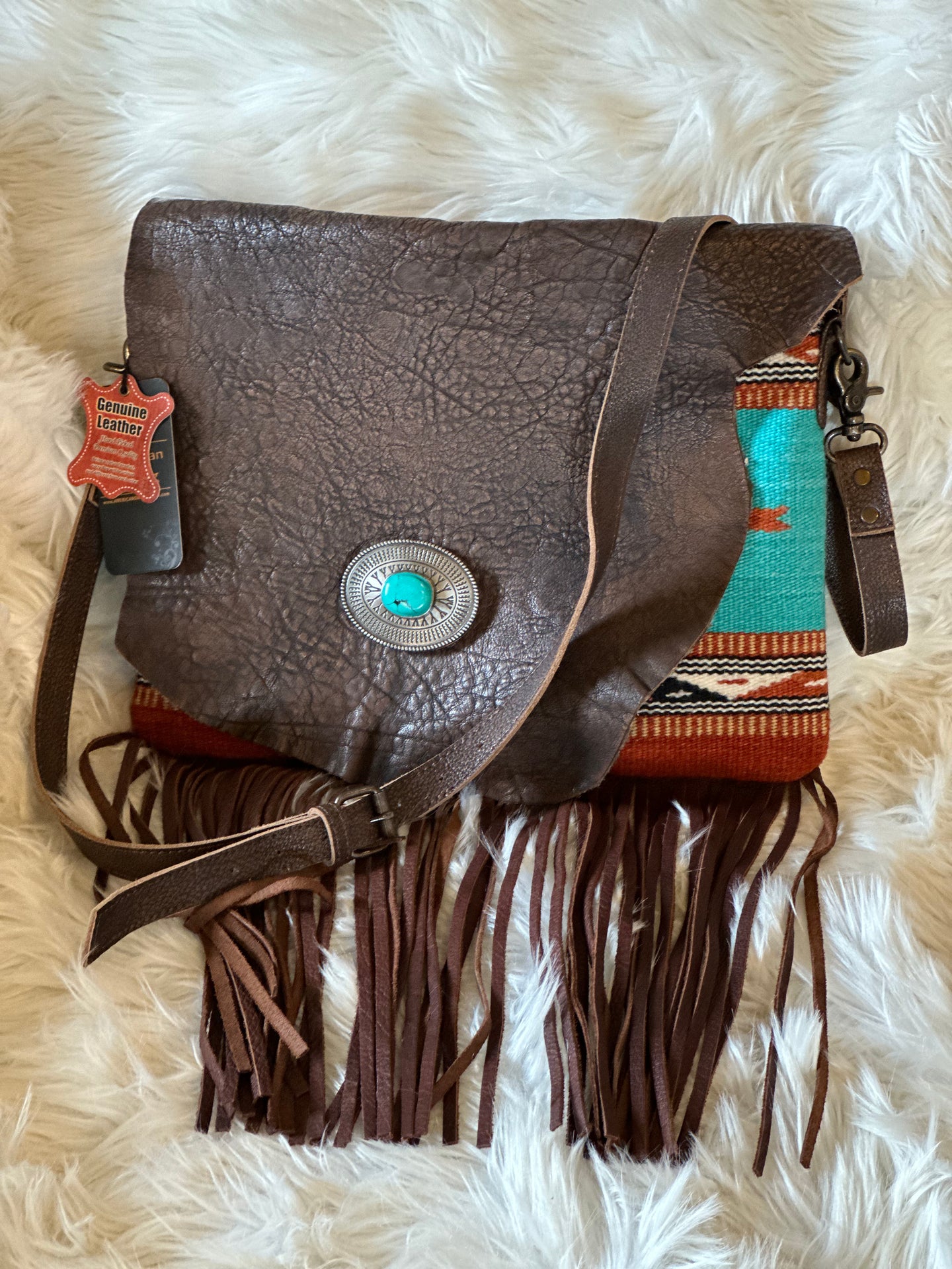 American Darling Hand-Tooled Leather Crossbody