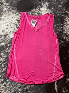 V-Neck Tank with Hi-Low Hem