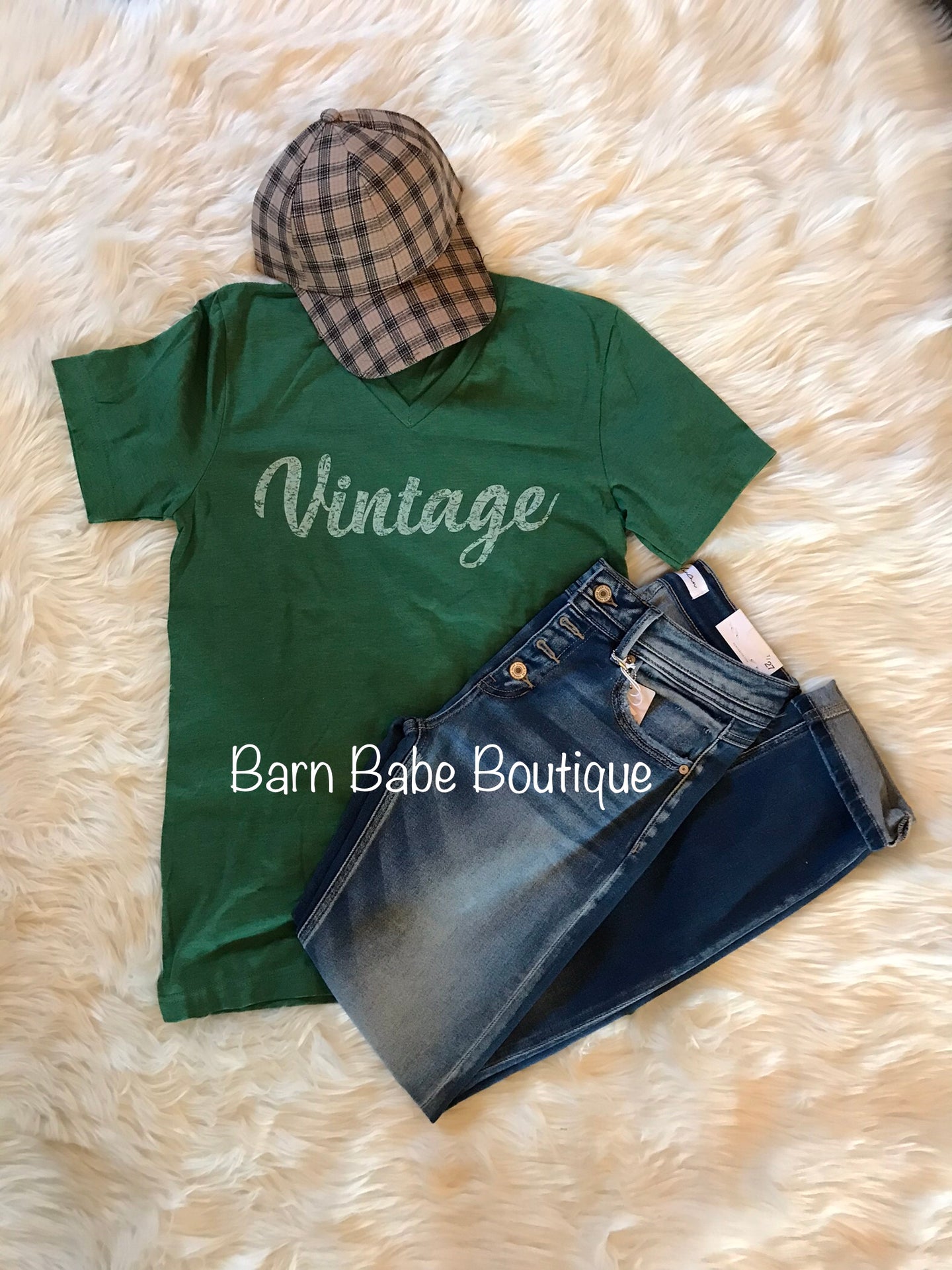 'Vintage' V-Neck T-Shirt
