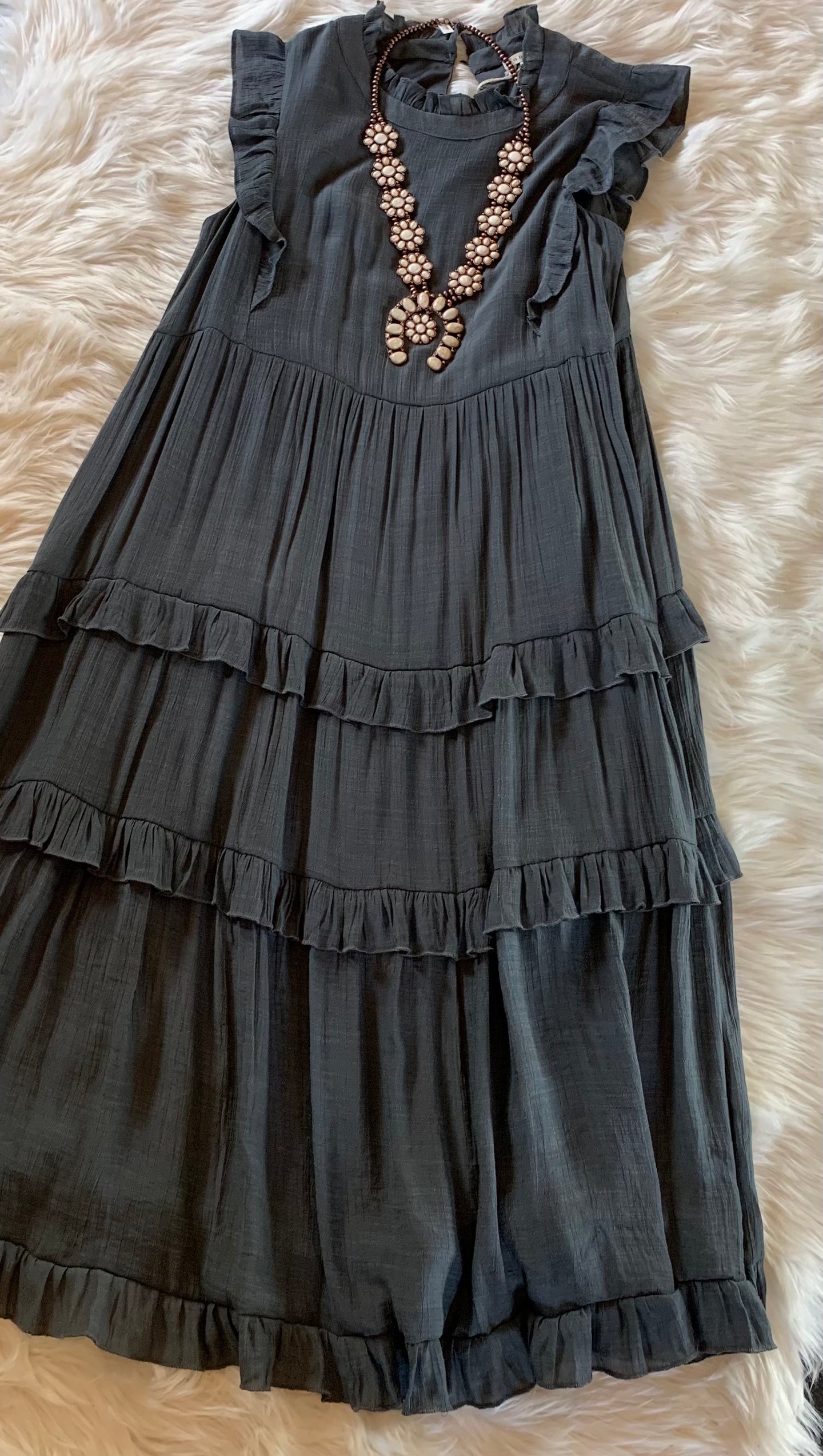 Charcoal Tiered Maxi Dress