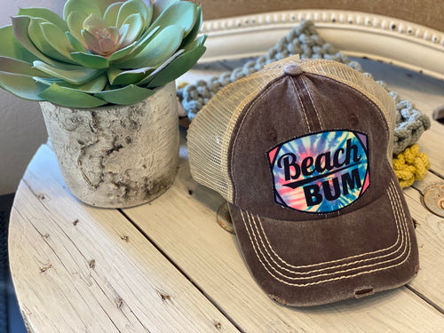 Beach Bum Patch Distressed Hat