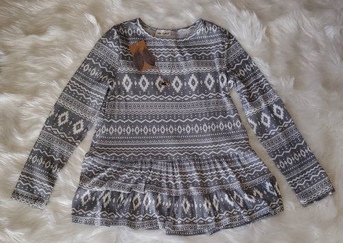 Grey Aztec Top