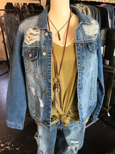Distressed Jean Jacket