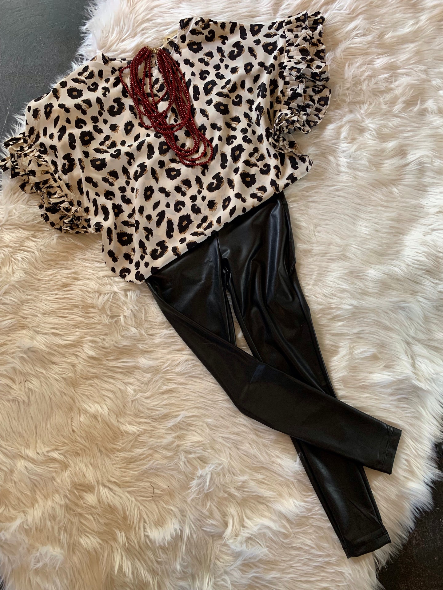 Off White Leopard Top