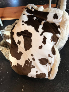 Cowprint Sherpa Blanket
