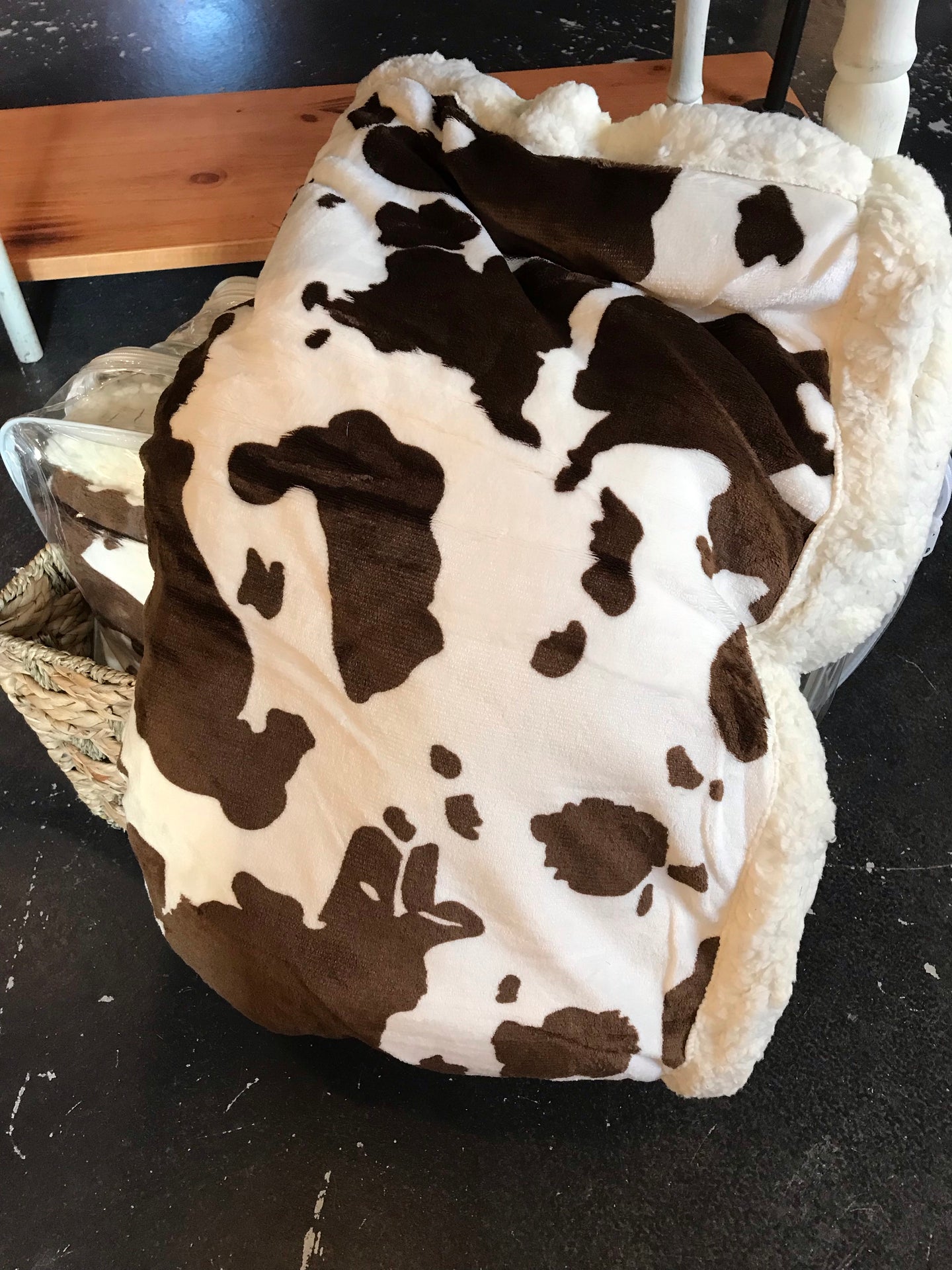 Cowprint Sherpa Blanket